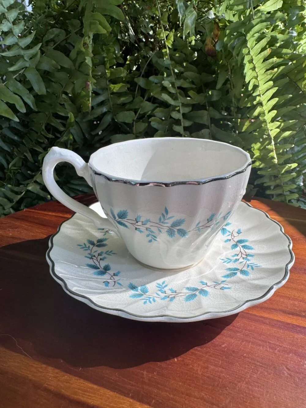 Vintage Myott Bluebell Teacup and Saucer Set by Olde Chelsea Staffordshire